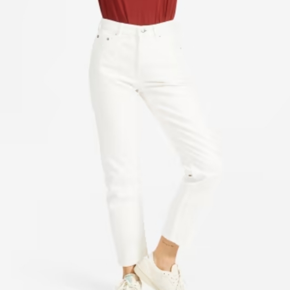 Everlane Bone Ivory 90's Cheeky Jeans sz 28 ankle